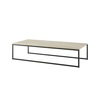 Manhattan Comfort Rectangle Celine Coffee Table in Nude Mosaic Wood, 53.14 W, 23.62 L, 12.44 H, Steel / MDF Top 255351